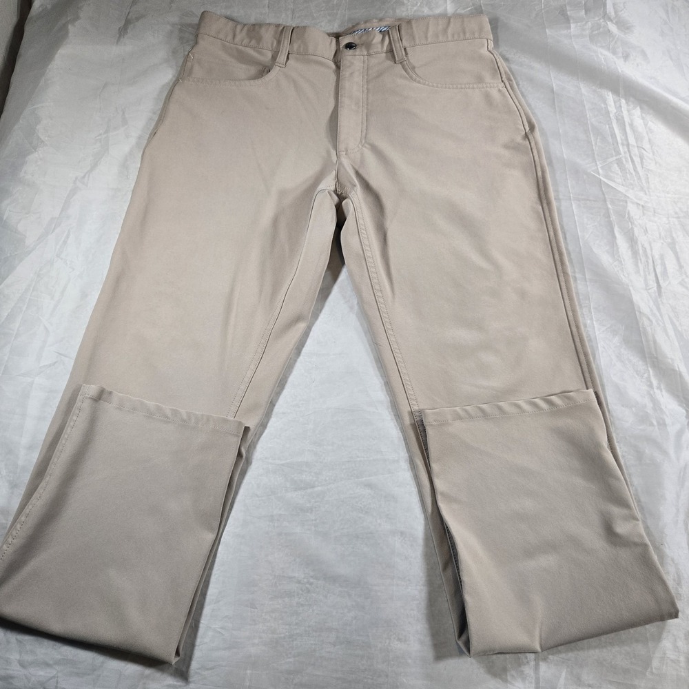 FootJoy Athletic Fit 5-Pocket Golf Pants Mens 34x32 Beige Tech Pants Chino